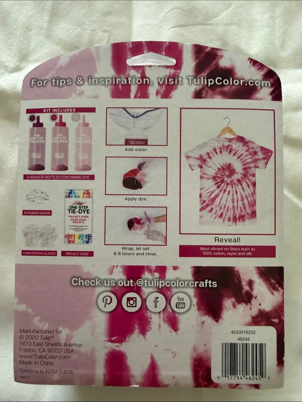 Cherry Blossom One-Step Tie-Dye Kit with White Pillow Covers